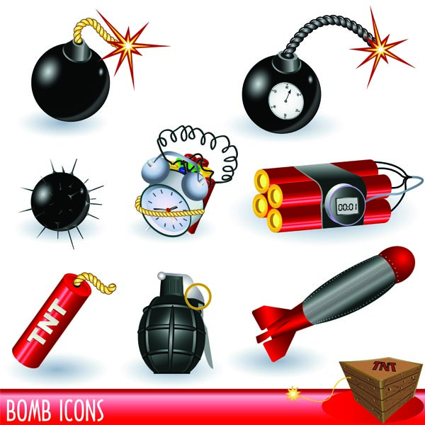 free vector Bombs landmines series vector